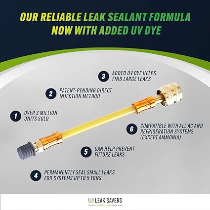 AC Unit Sealant With UV Dye and Moisture Remover For Car or Home