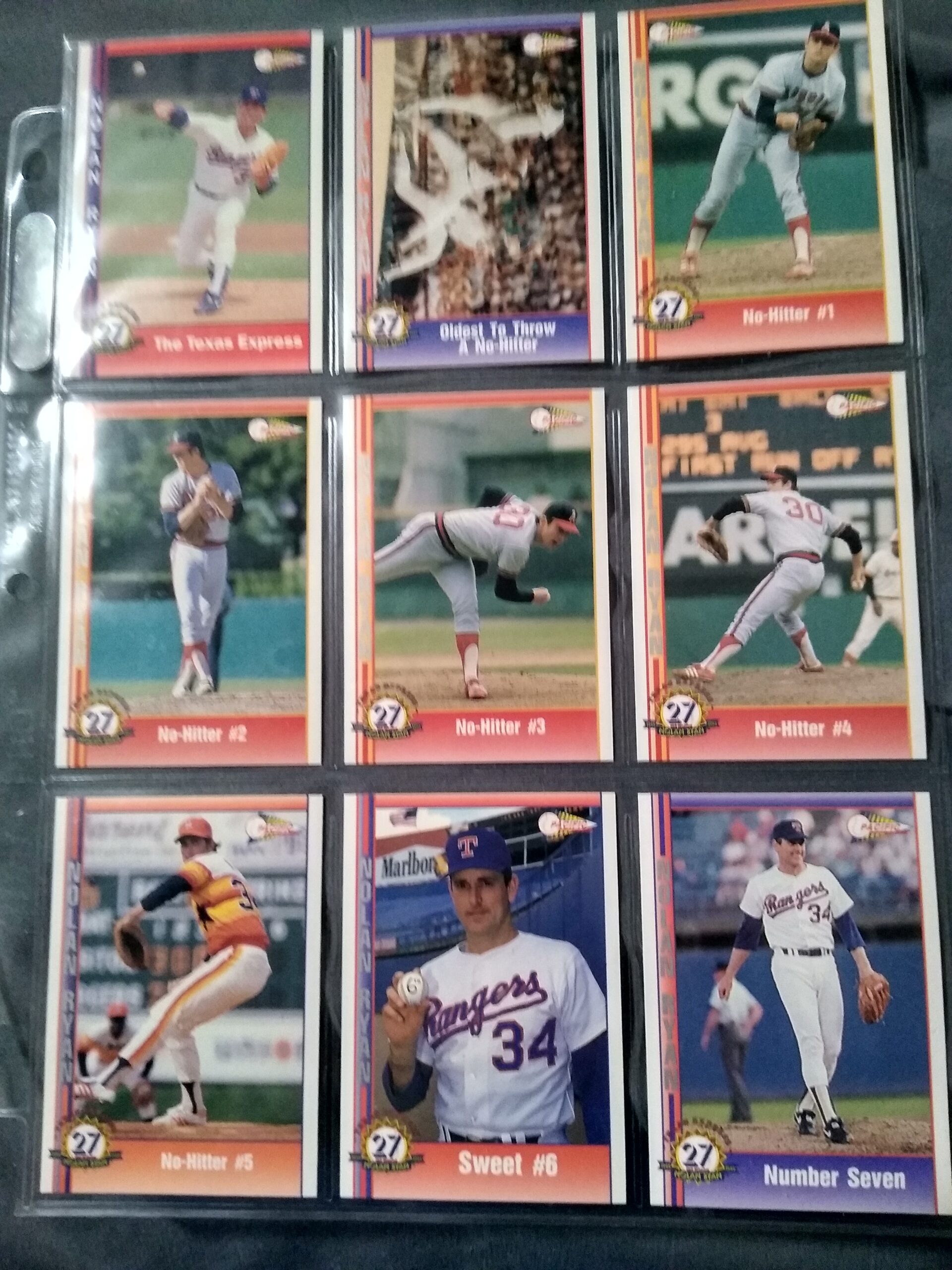 1993 Pacific Nolan Ryan No Hitter 9 Card Set
